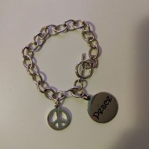 Silver peace bracelet